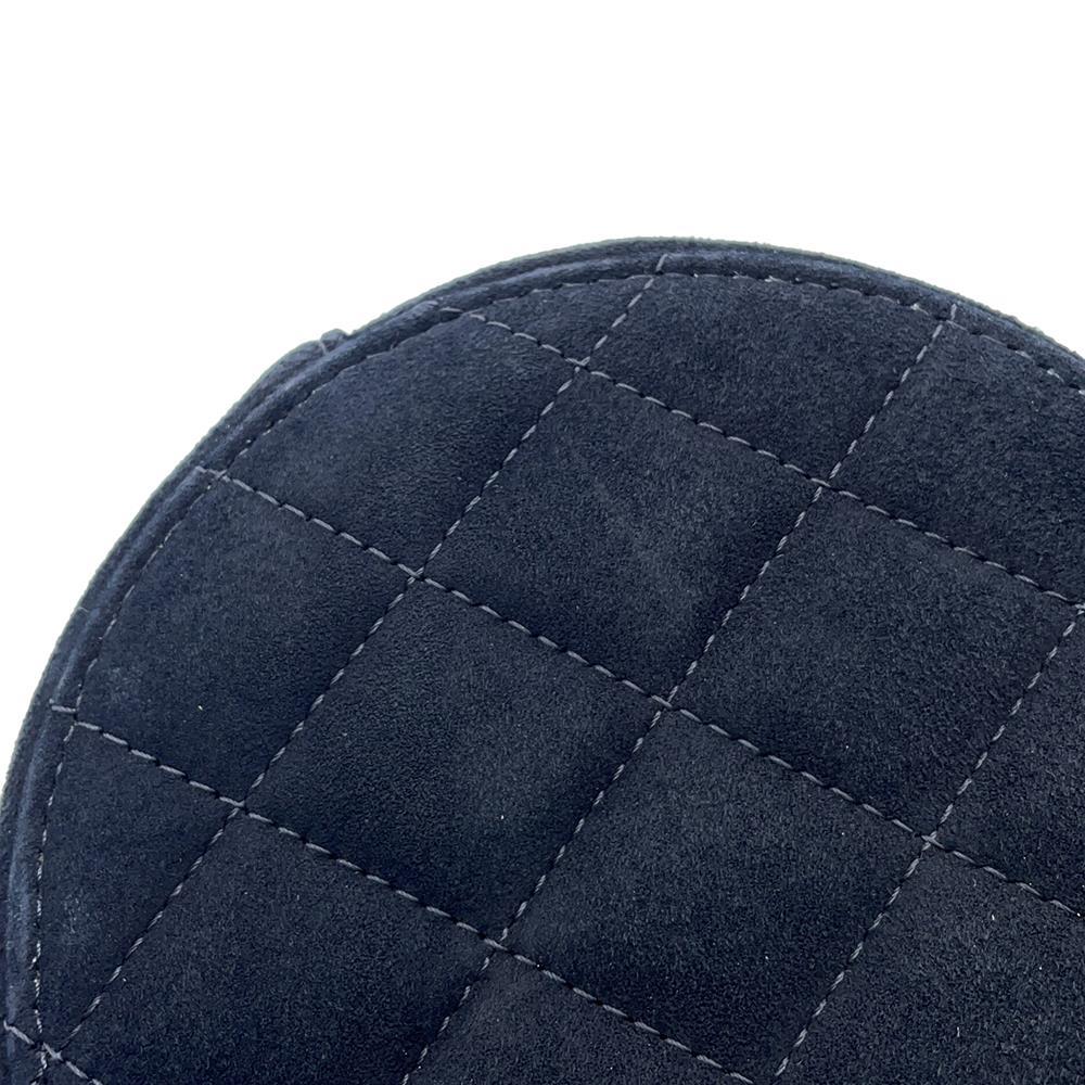 CHANEL Matelasse Star Motif Round ChainShoulder Black suede