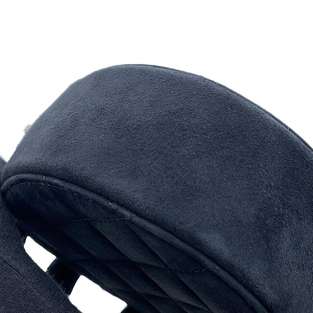 CHANEL Matelasse Star Motif Round ChainShoulder Black suede