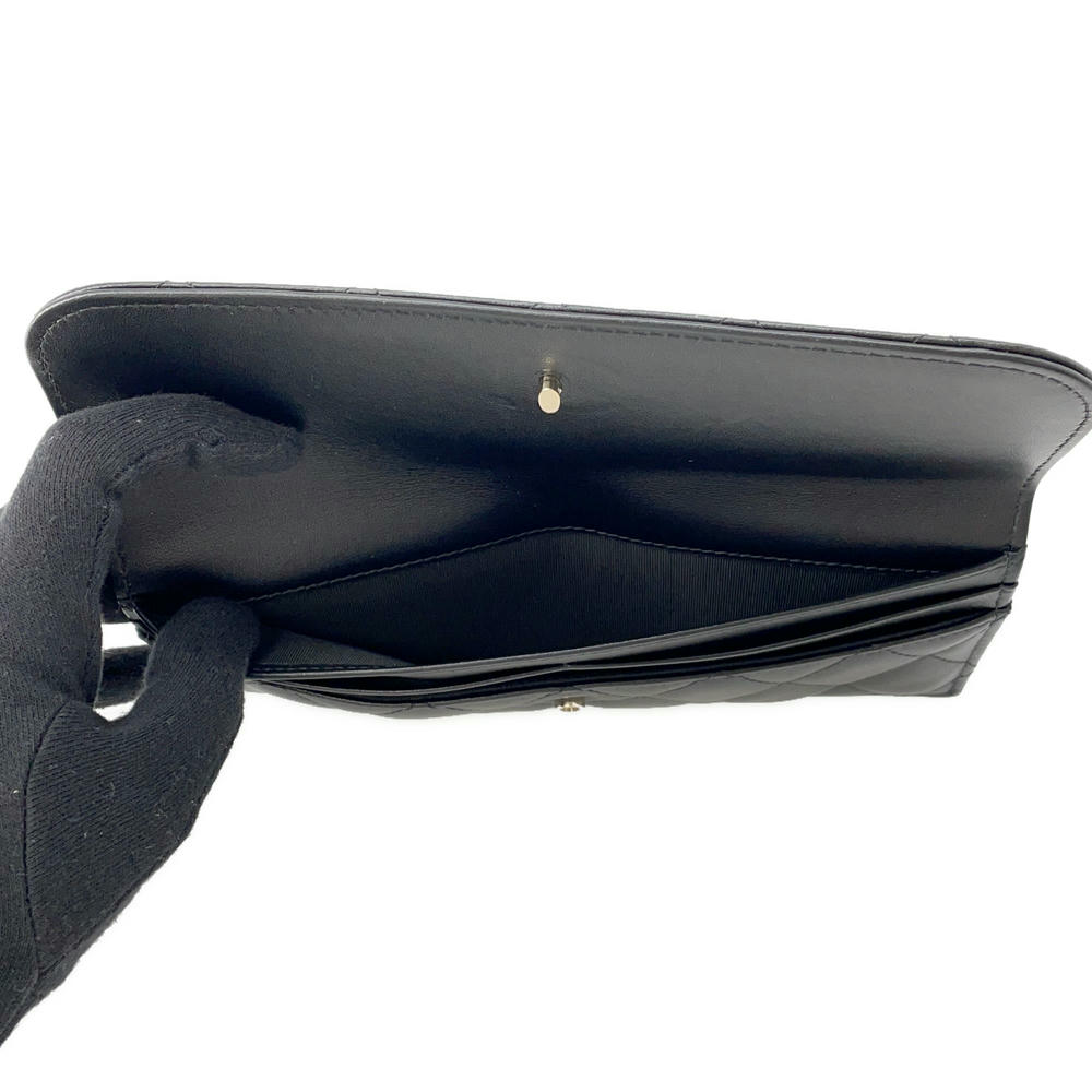 CHANEL Matelasse Clutch Bag Black Lambskin