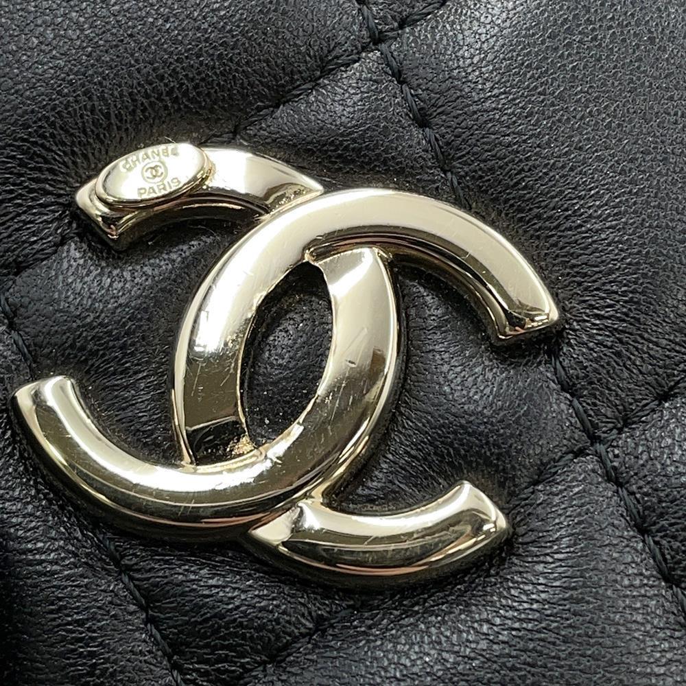 CHANEL Matelasse Clutch Bag Black Lambskin