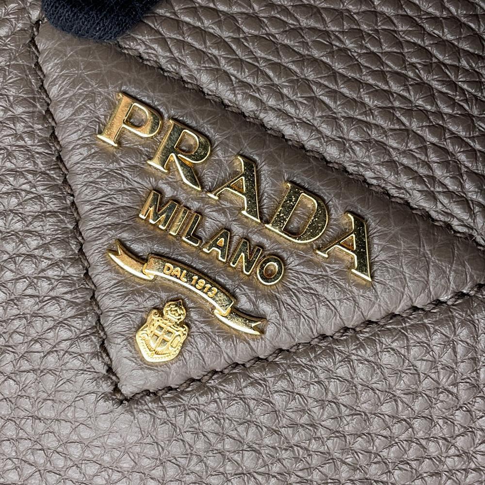 PRADA Handbag Greige1BC142 Leather