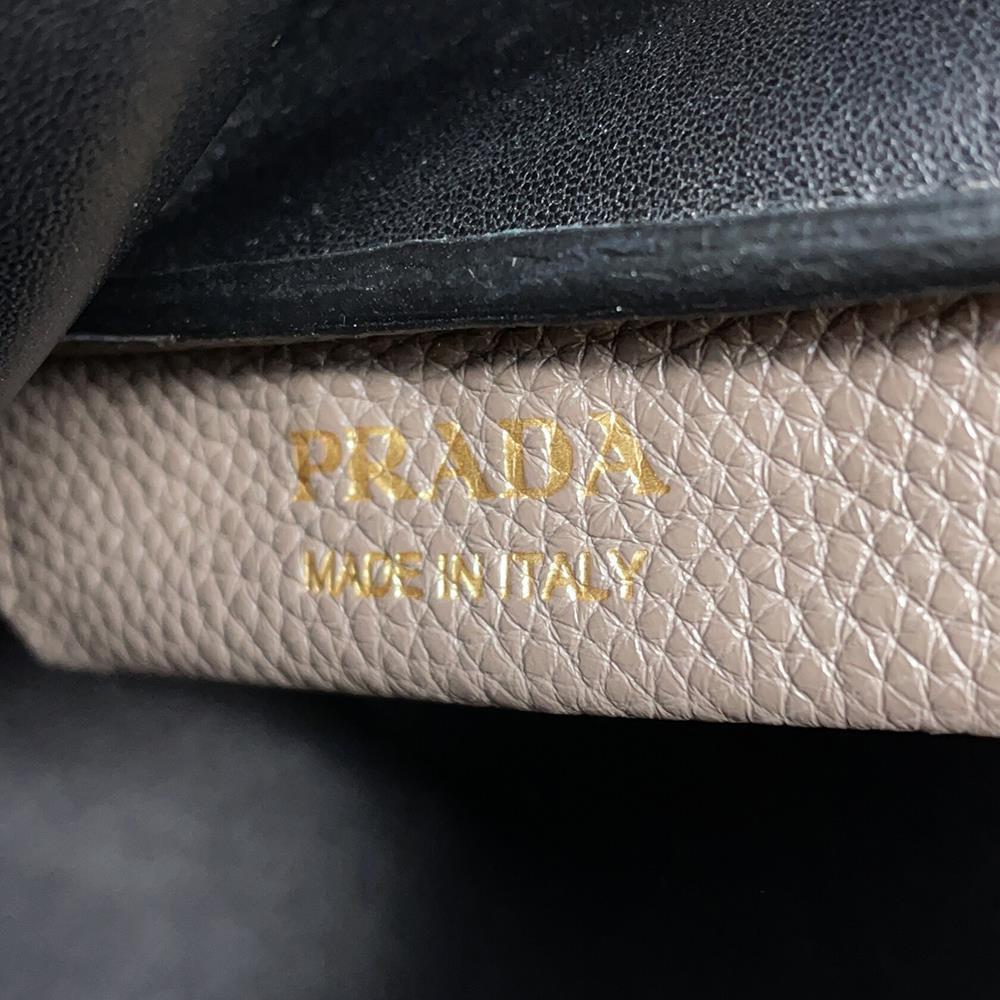 PRADA Handbag Greige1BC142 Leather