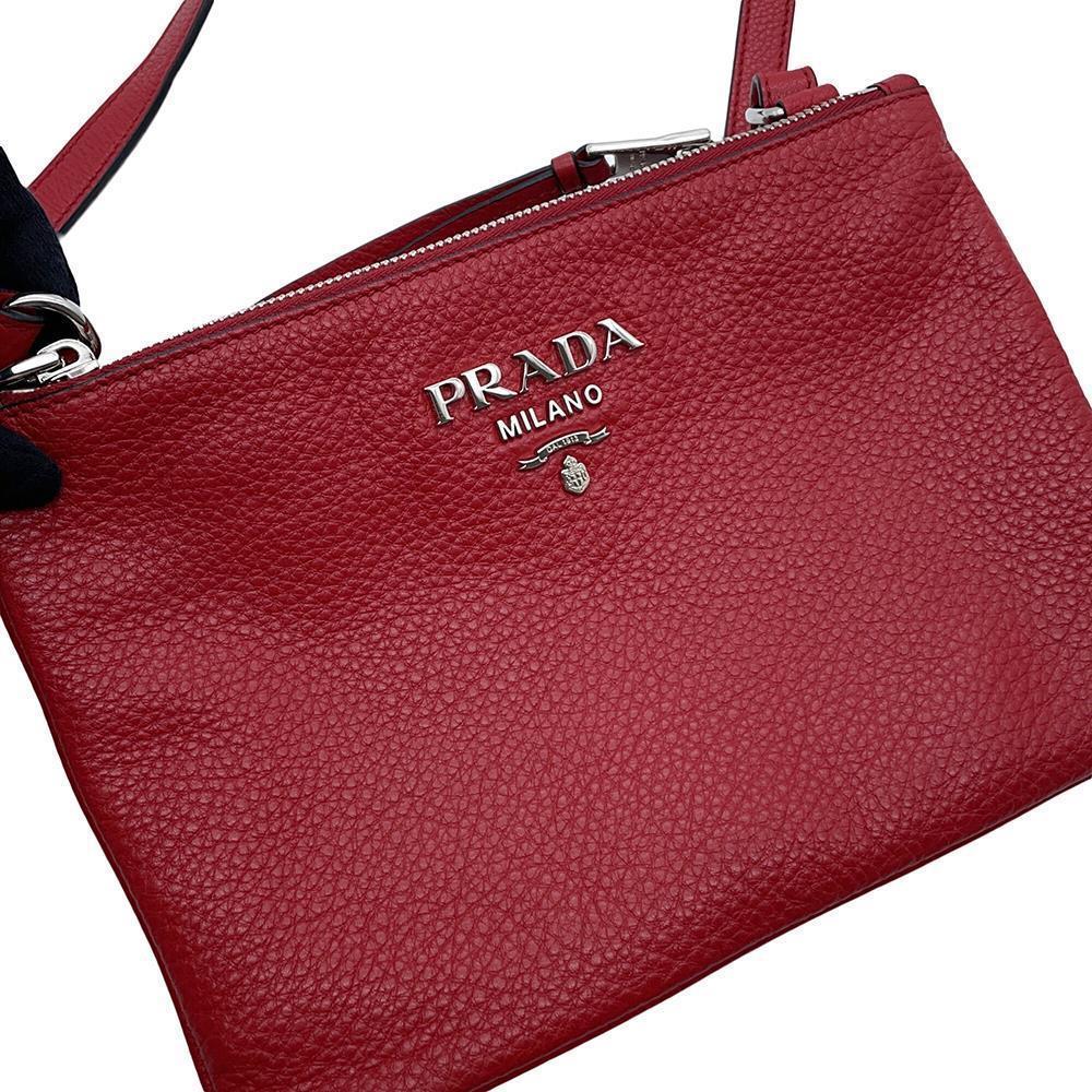 PRADA Shoulder Bag Red1BH046 Leather