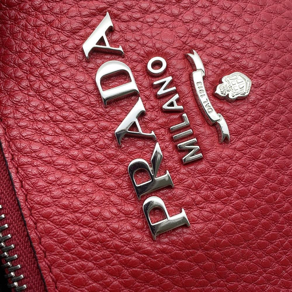 PRADA Shoulder Bag Red1BH046 Leather
