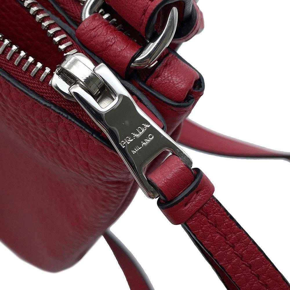 PRADA Shoulder Bag Red1BH046 Leather