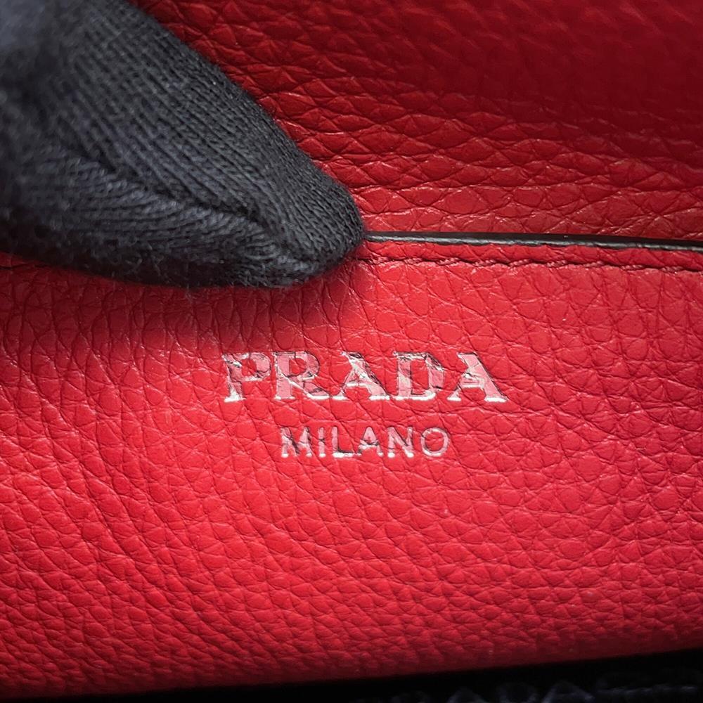 PRADA Shoulder Bag Red1BH046 Leather