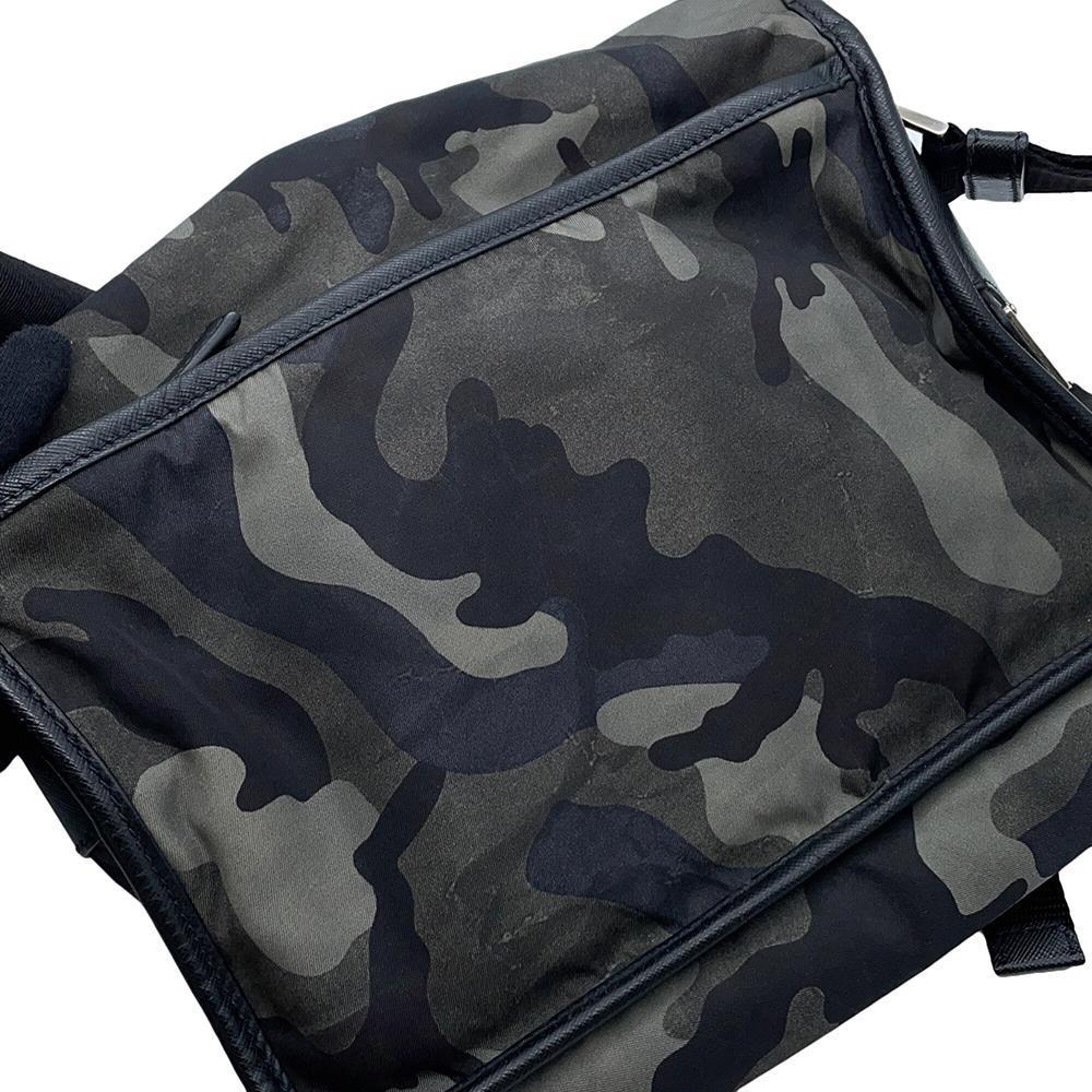 PRADA CamouflagePattern Shoulder Bag Khaki/Black Nylon