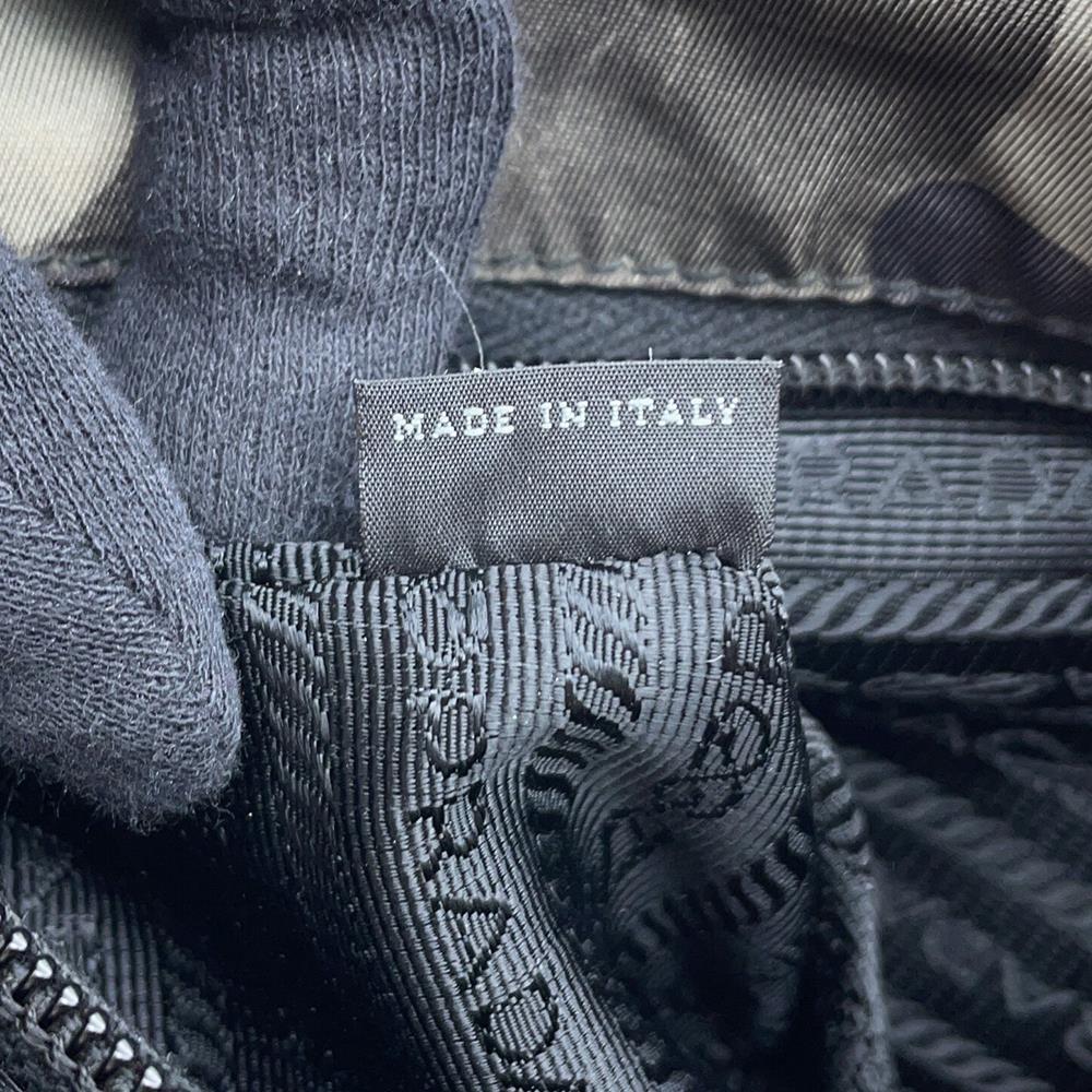PRADA CamouflagePattern Shoulder Bag Khaki/Black Nylon
