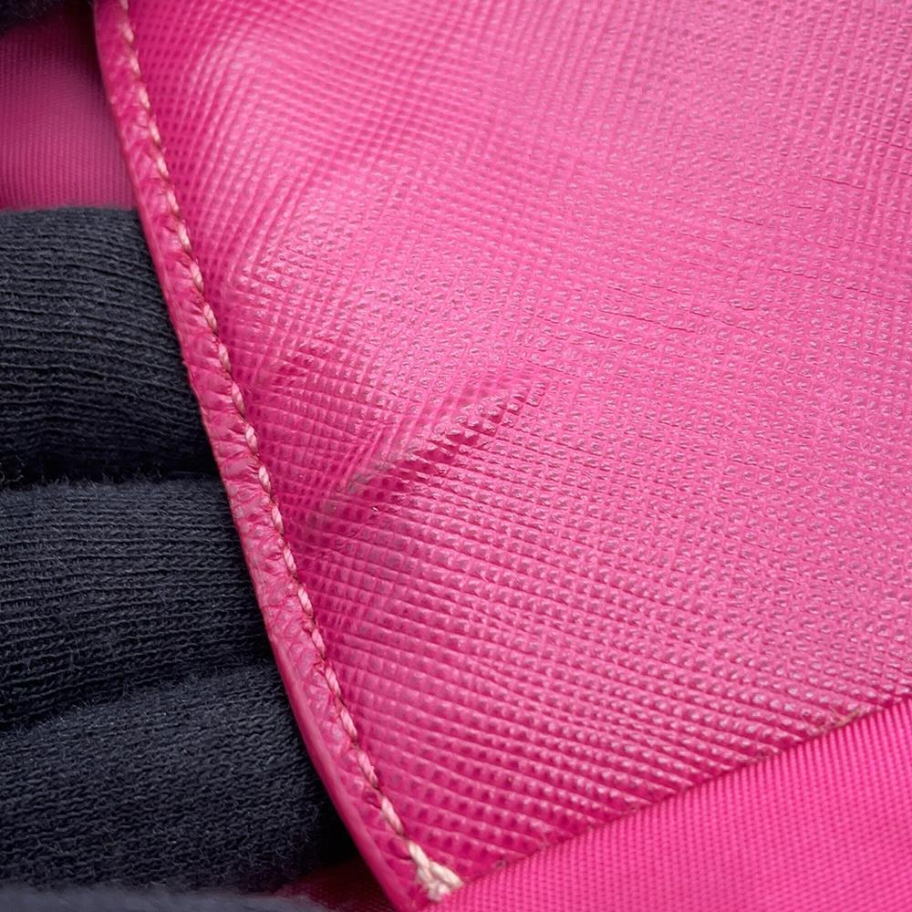 PRADA Shoulder Bag Pink Saffiano LeatherLeather Nylon