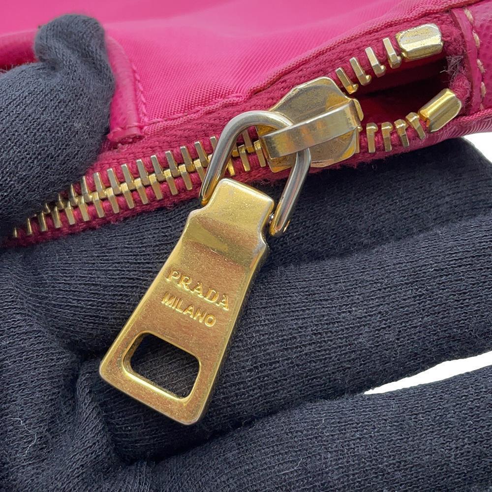 PRADA Shoulder Bag Pink Saffiano LeatherLeather Nylon