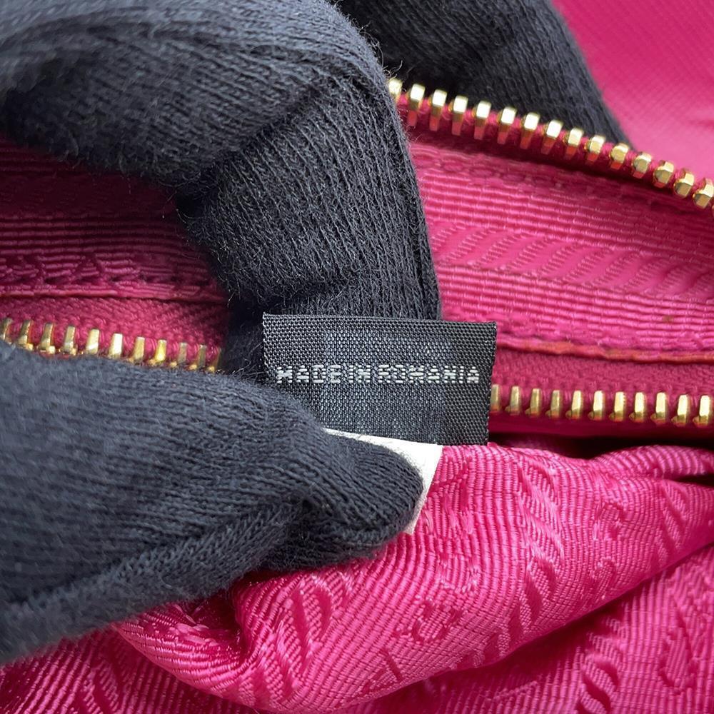 PRADA Shoulder Bag Pink Saffiano LeatherLeather Nylon