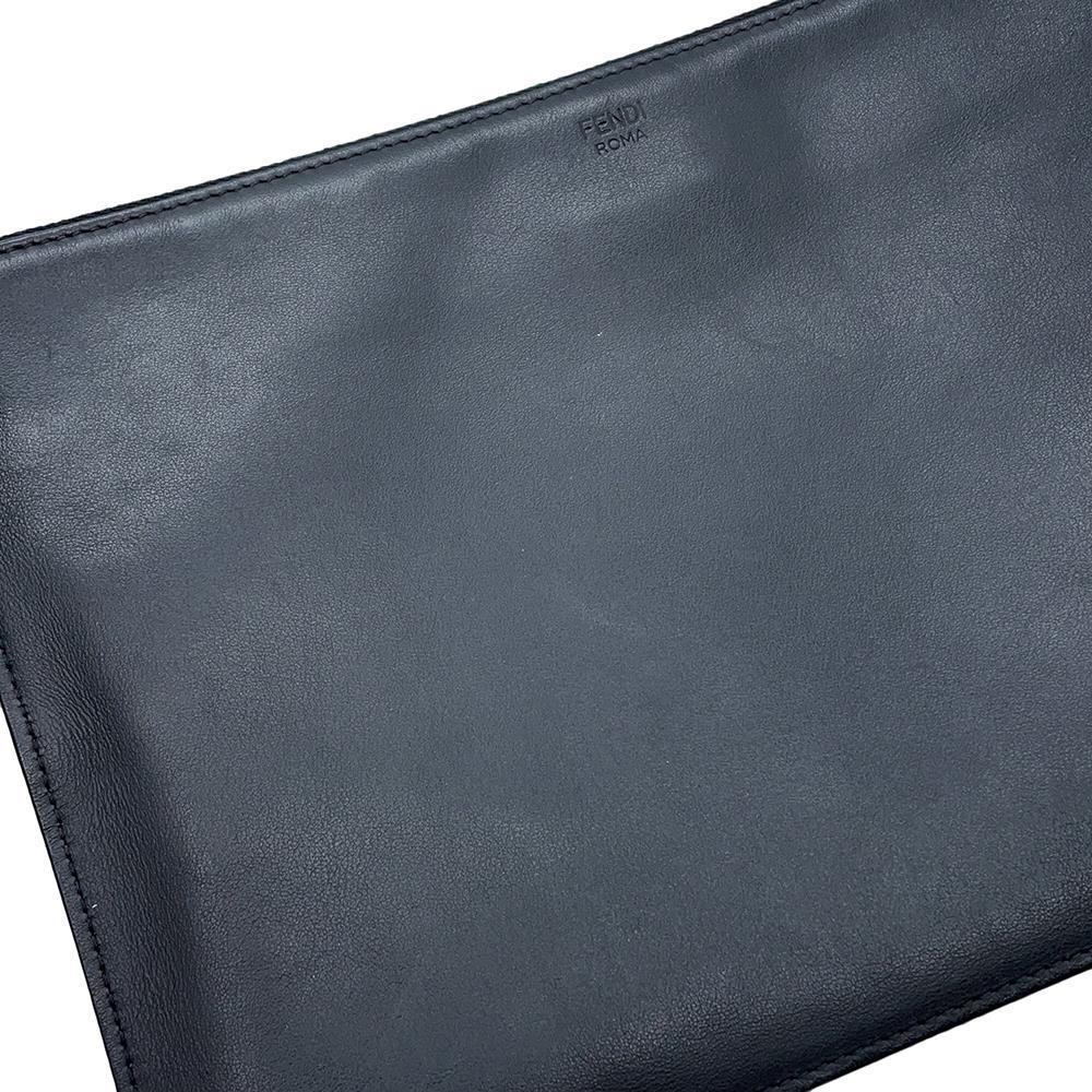 FENDI Monster Clutch Bag Black/Yellow7N0078 Leather