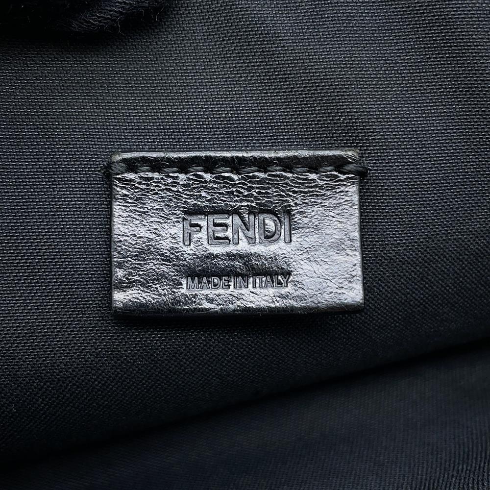 FENDI Monster Clutch Bag Black/Yellow7N0078 Leather