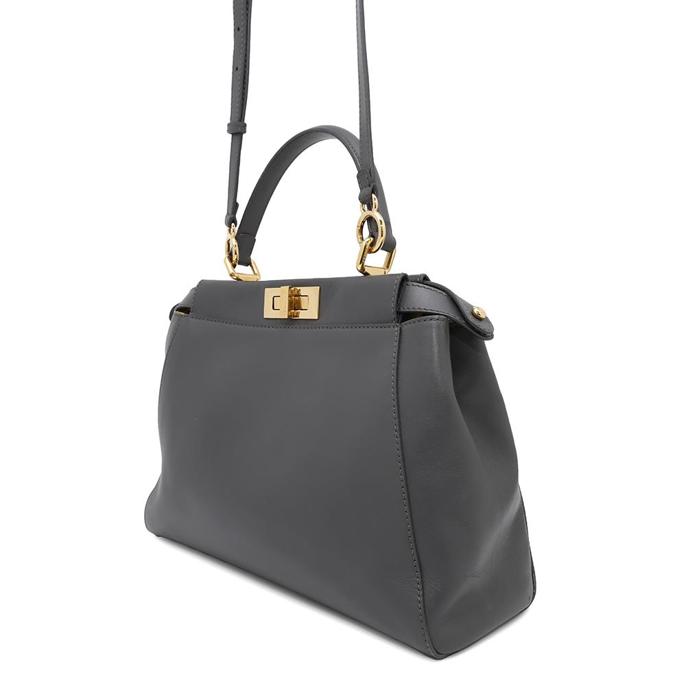 FENDI Peekaboo 2wayBag Gray8BN226 Leather Size regular