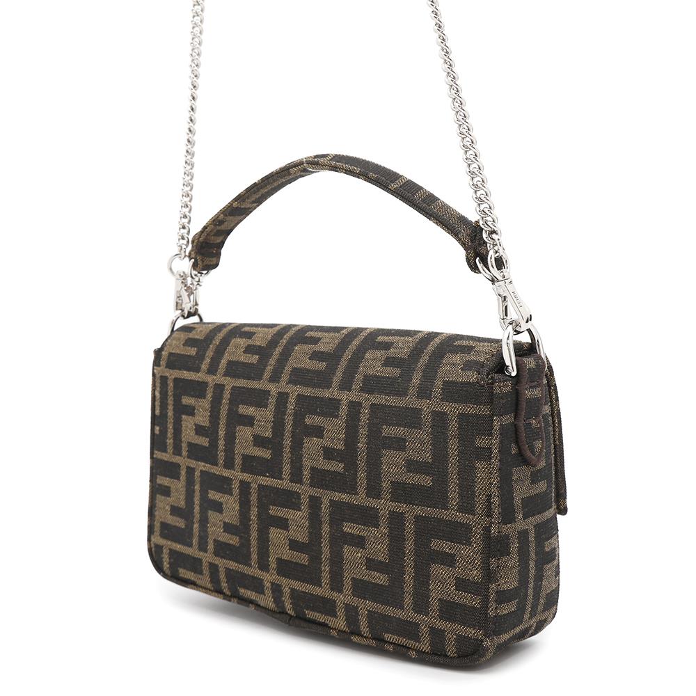 FENDI Mini Baguette Bag Miniryu Brown8BS017 Canvas