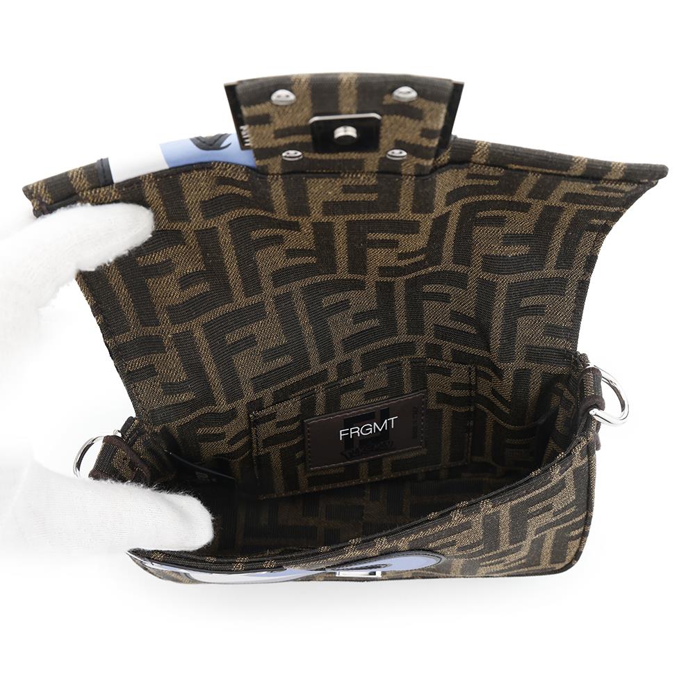 FENDI Mini Baguette Bag Miniryu Brown8BS017 Canvas
