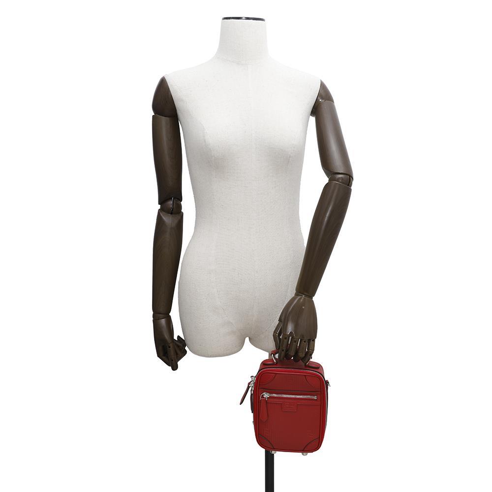 FENDI Travel Mini Bag Shoulder Bag Red7VA542 Leather