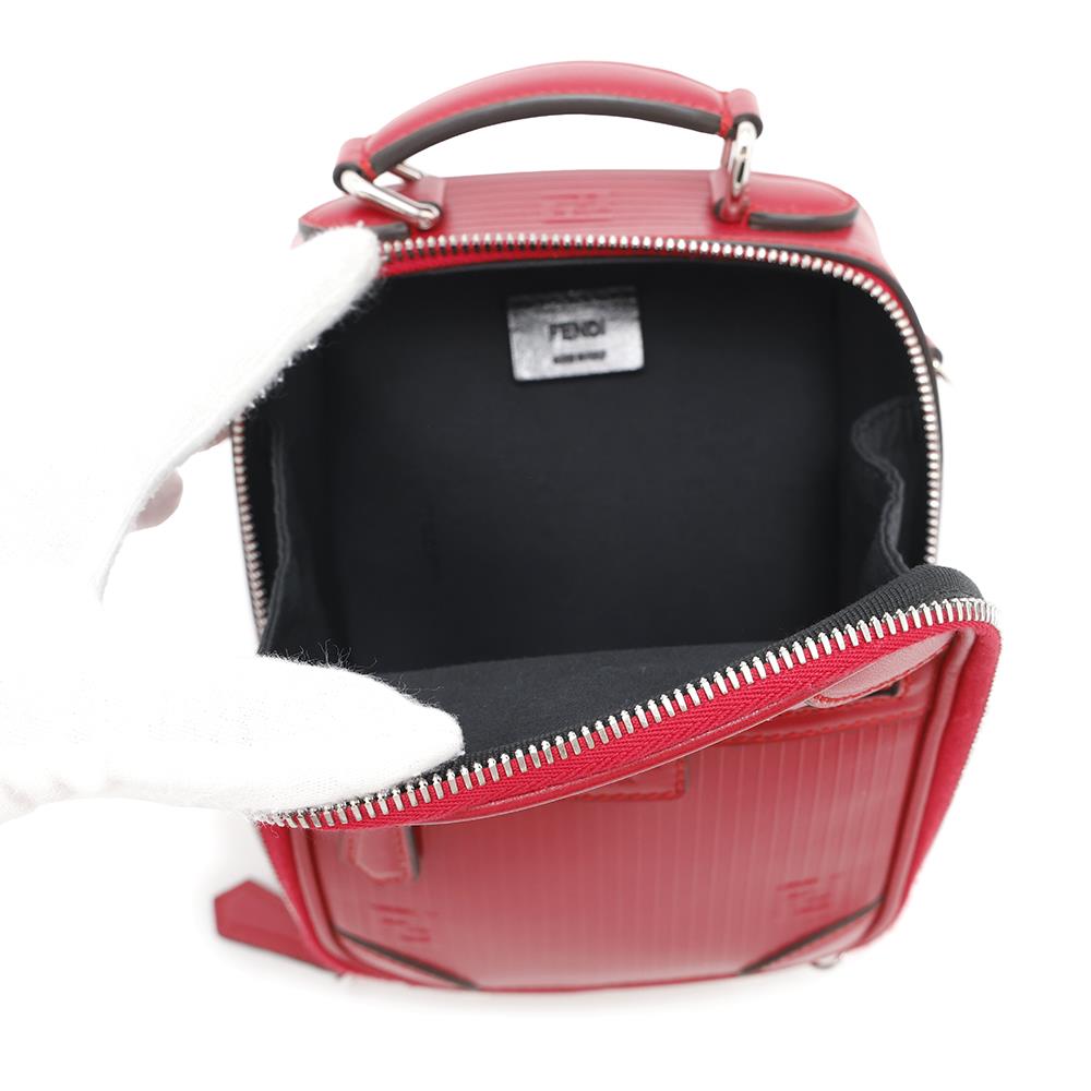 FENDI Travel Mini Bag Shoulder Bag Red7VA542 Leather