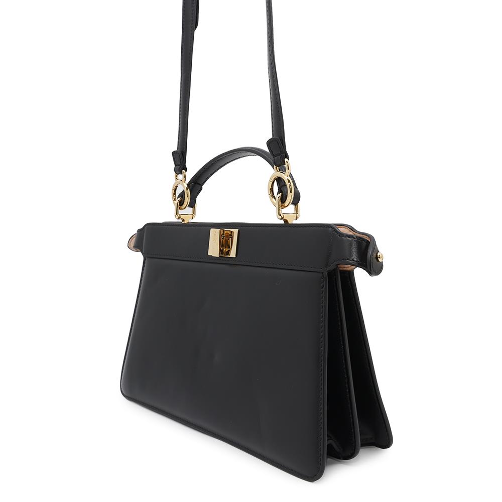 FENDI Peekaboo Iseeu East West 2way Bag Black8BN323 Leather