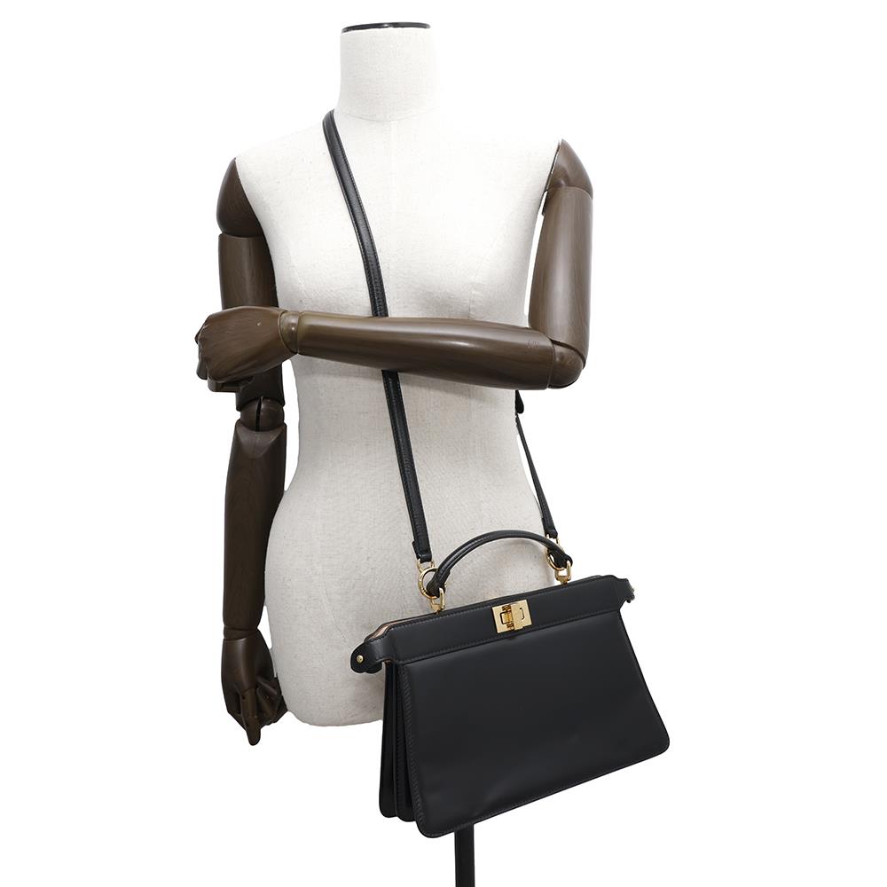 FENDI Peekaboo Iseeu East West 2way Bag Black8BN323 Leather