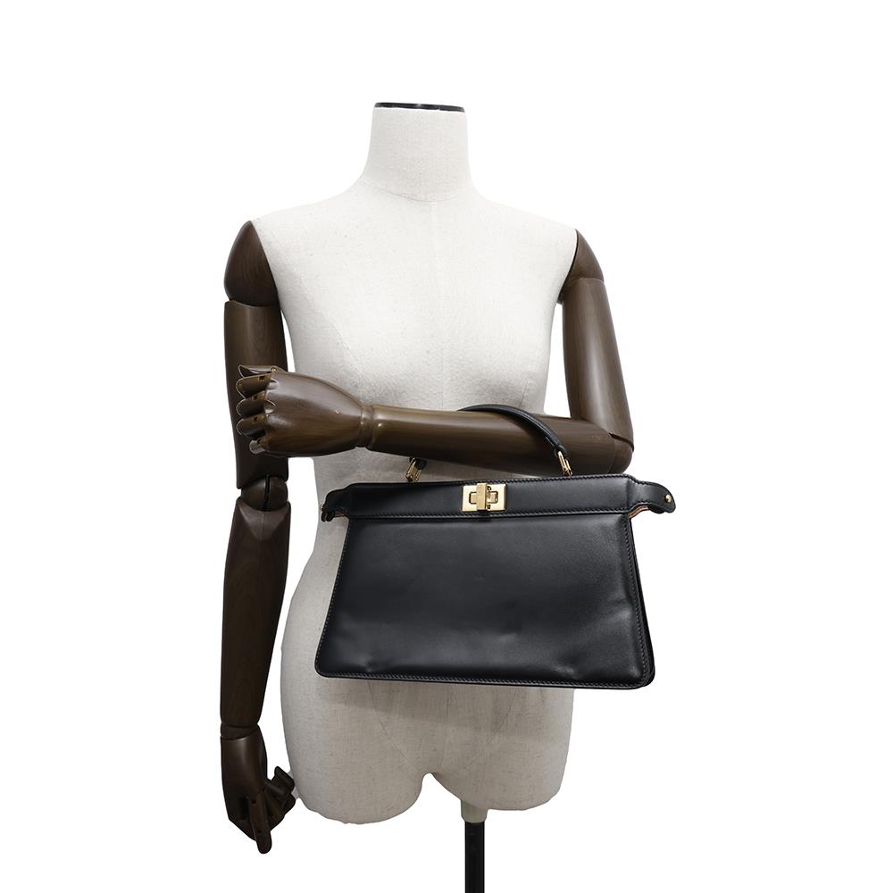FENDI Peekaboo Iseeu East West 2way Bag Black8BN323 Leather
