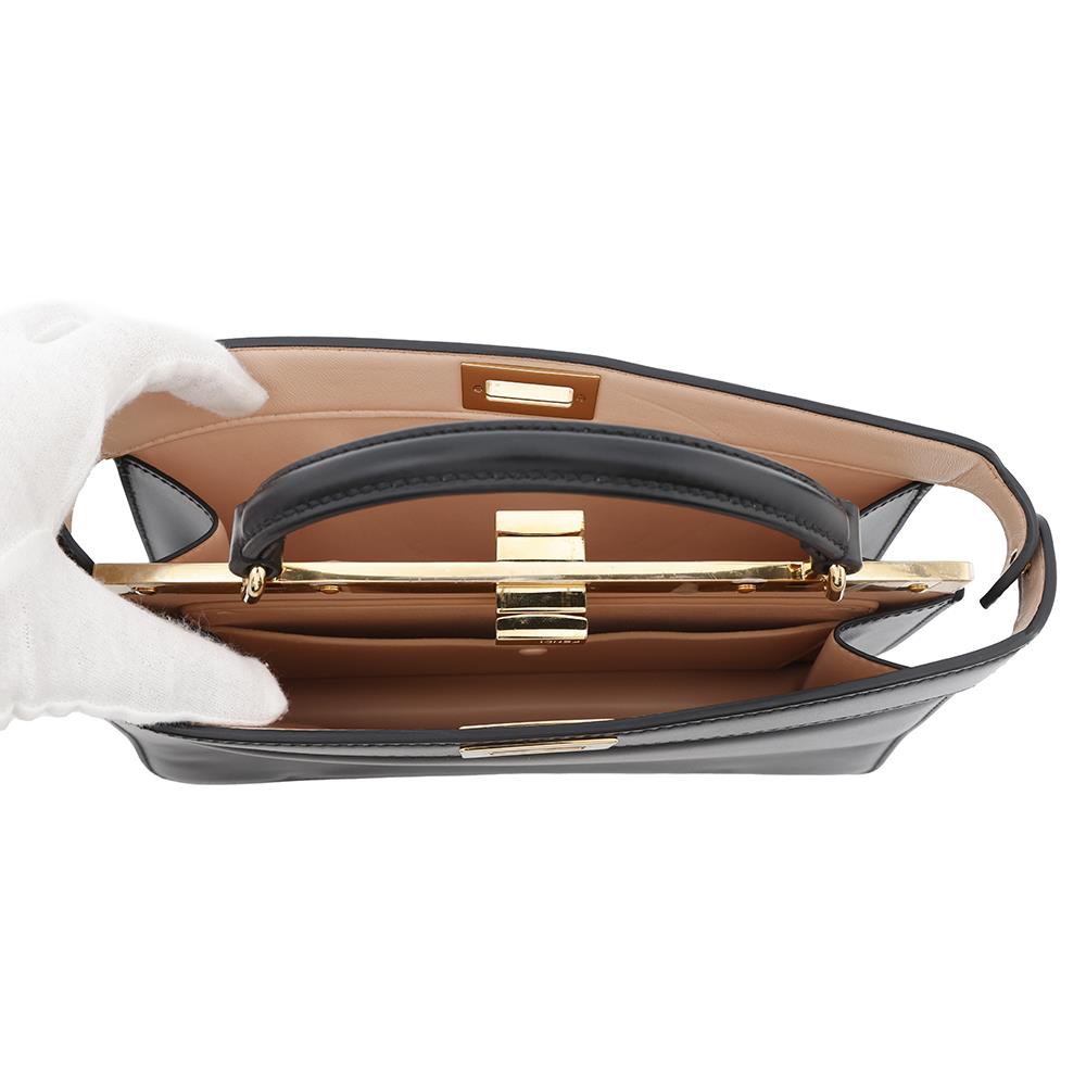 FENDI Peekaboo Iseeu East West 2way Bag Black8BN323 Leather