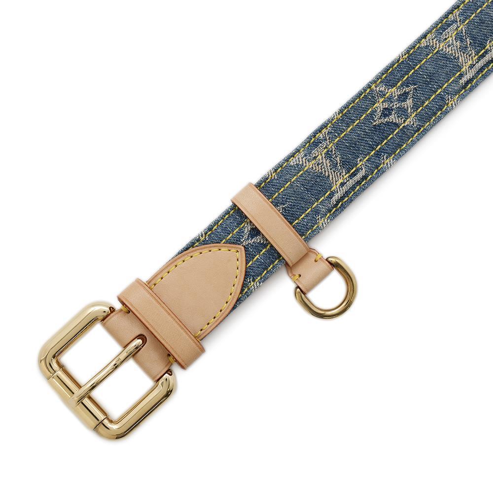 LOUIS VUITTON Belt Belt Size 80 BlueM6921U Monogram Denim