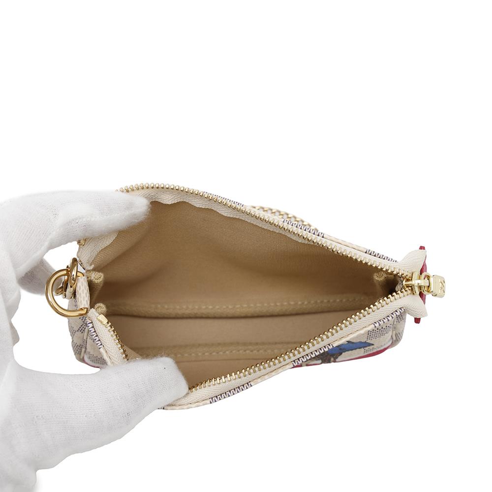 LOUIS VUITTON Mini Pochette Accessoires BeigeN62200 Damier Azur