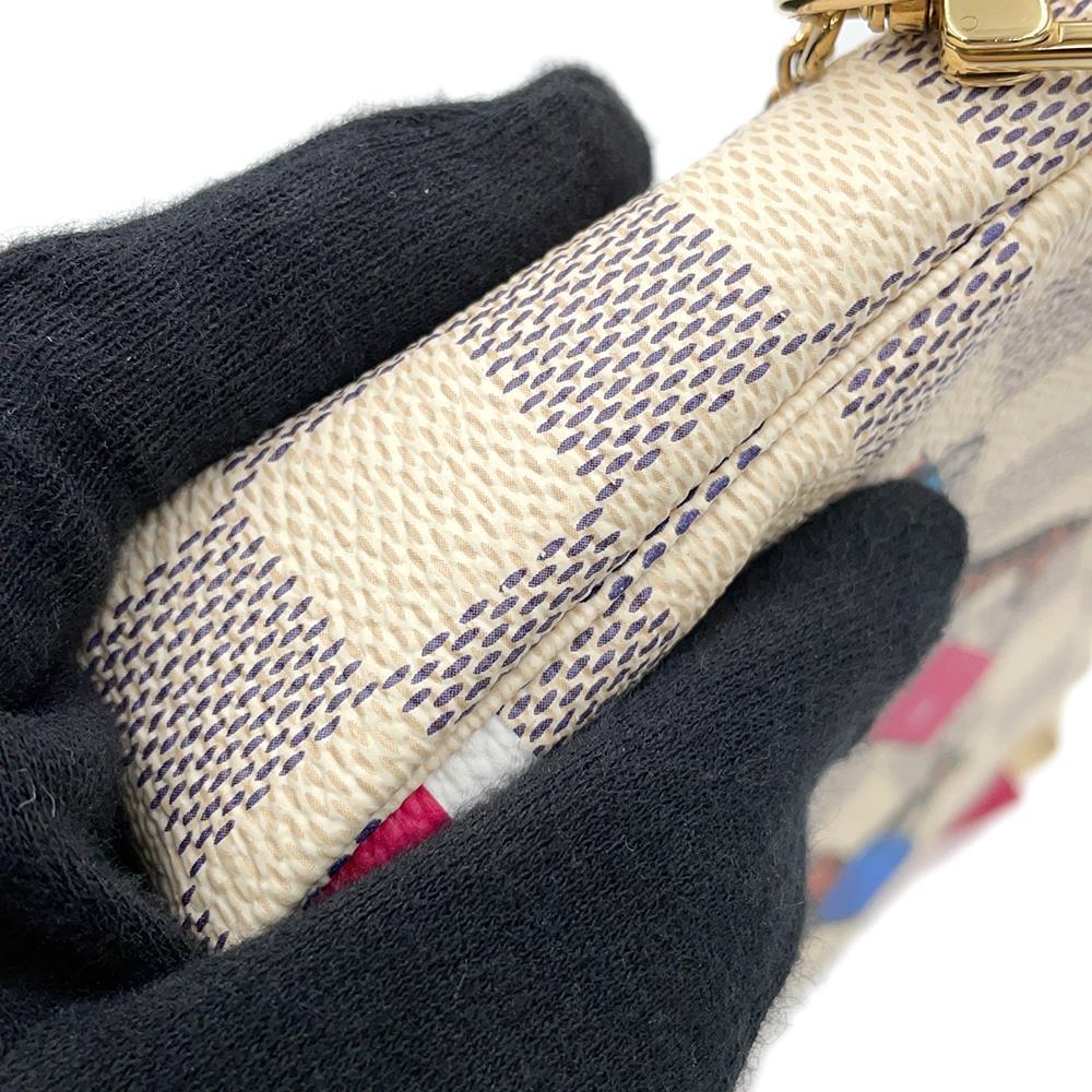LOUIS VUITTON Mini Pochette Accessoires BeigeN62200 Damier Azur