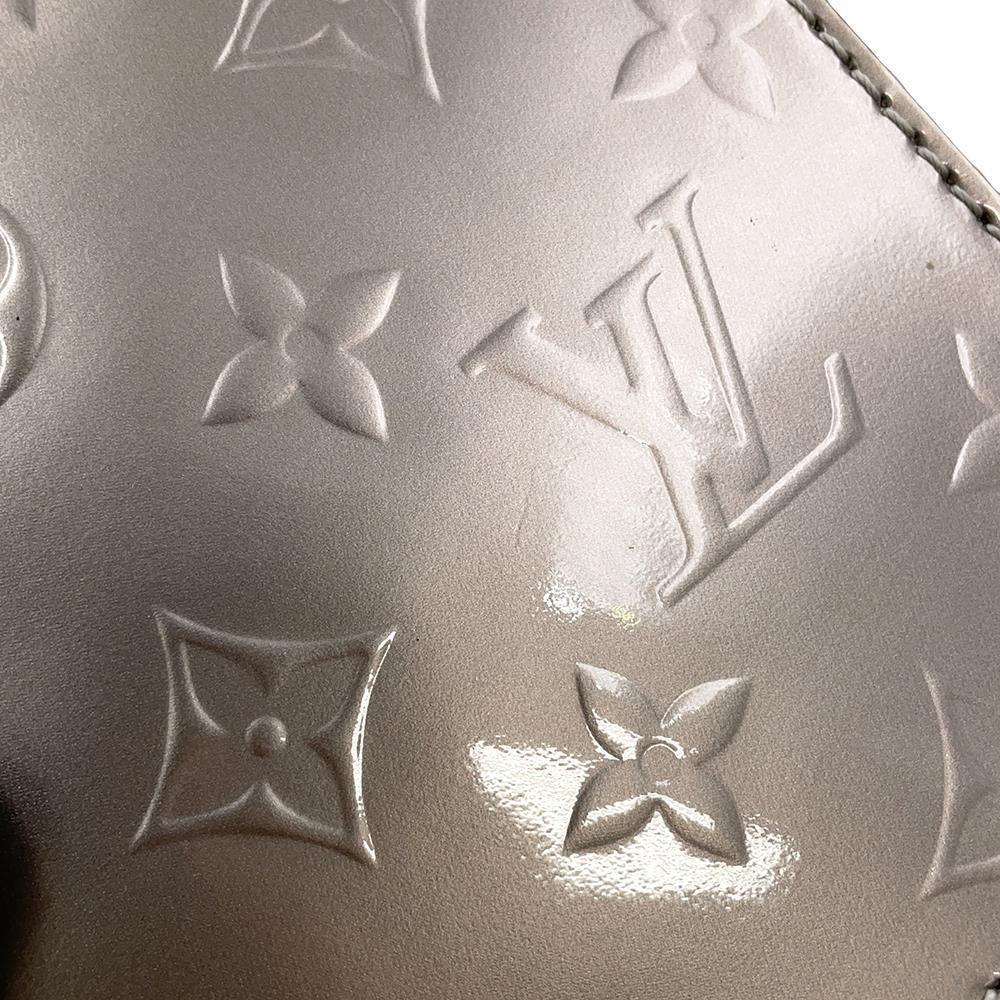 LOUIS VUITTON Petit Sac Plat MetalicTaupe GreyM90564 Monogram Vernis Leather
