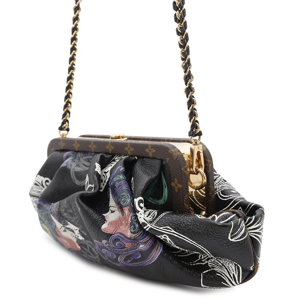 LOUIS VUITTON Bruschko EW Noir Monogram Art Deco Coin Spyre