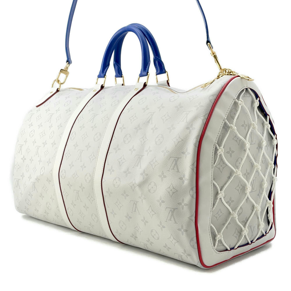 LOUIS VUITTON Keepall Bandouliere WhiteM45586 Monogram LVxNBA Size 55