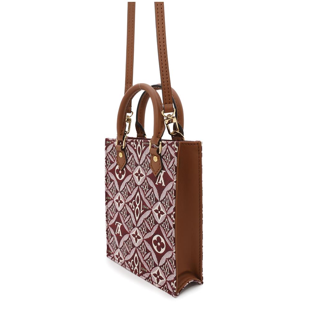 LOUIS VUITTON Petit Sac Plat BordeauxM69846 Monogram・Jacquard SINCE 1854
