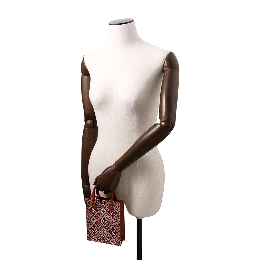 LOUIS VUITTON Petit Sac Plat BordeauxM69846 Monogram・Jacquard SINCE 1854