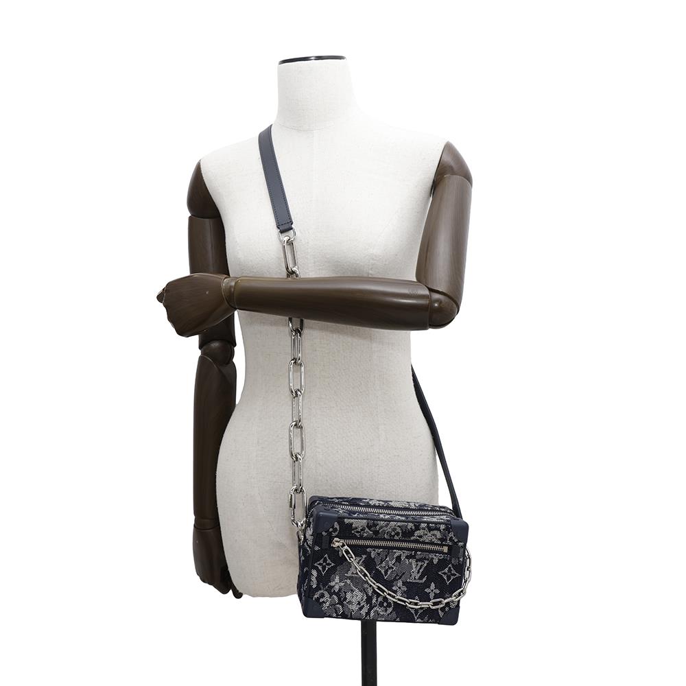 LOUIS VUITTON Mini Soft Trunk NavyM80033 Monogram / Tapestry