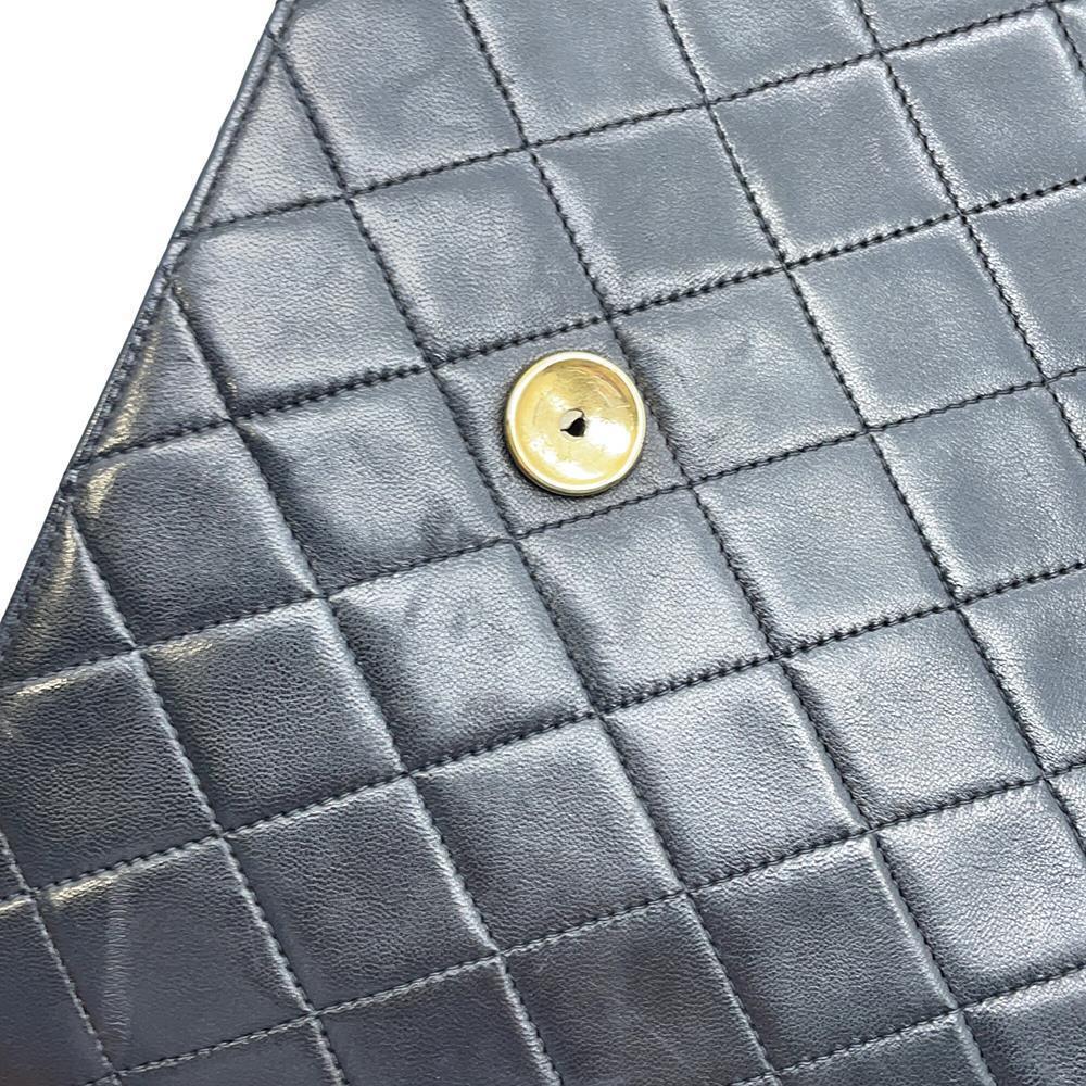CHANEL Matelasse Push Lock ChainShoulder Bag Black Lambskin