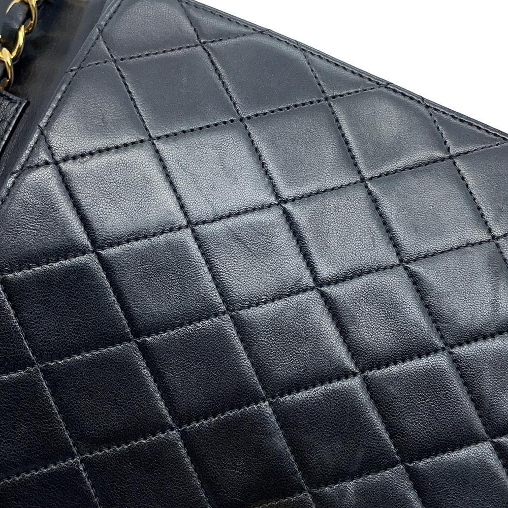 CHANEL Matelasse Push Lock ChainShoulder Bag Black Lambskin