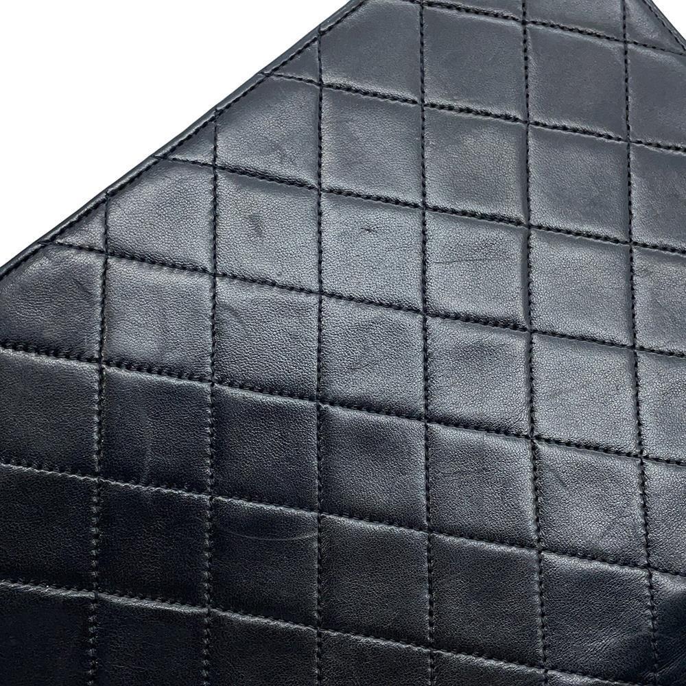 CHANEL Matelasse Push Lock ChainShoulder Bag Black Lambskin