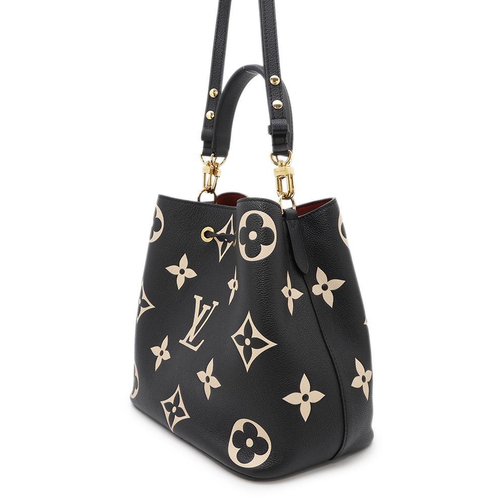 LOUIS VUITTON Neonoe Noir/BeigeM45497 Bicolor Monogram Empreinte Leather Size MM