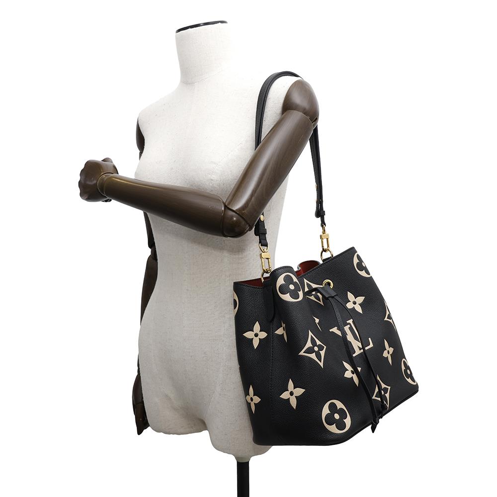 LOUIS VUITTON Neonoe Noir/BeigeM45497 Bicolor Monogram Empreinte Leather Size MM