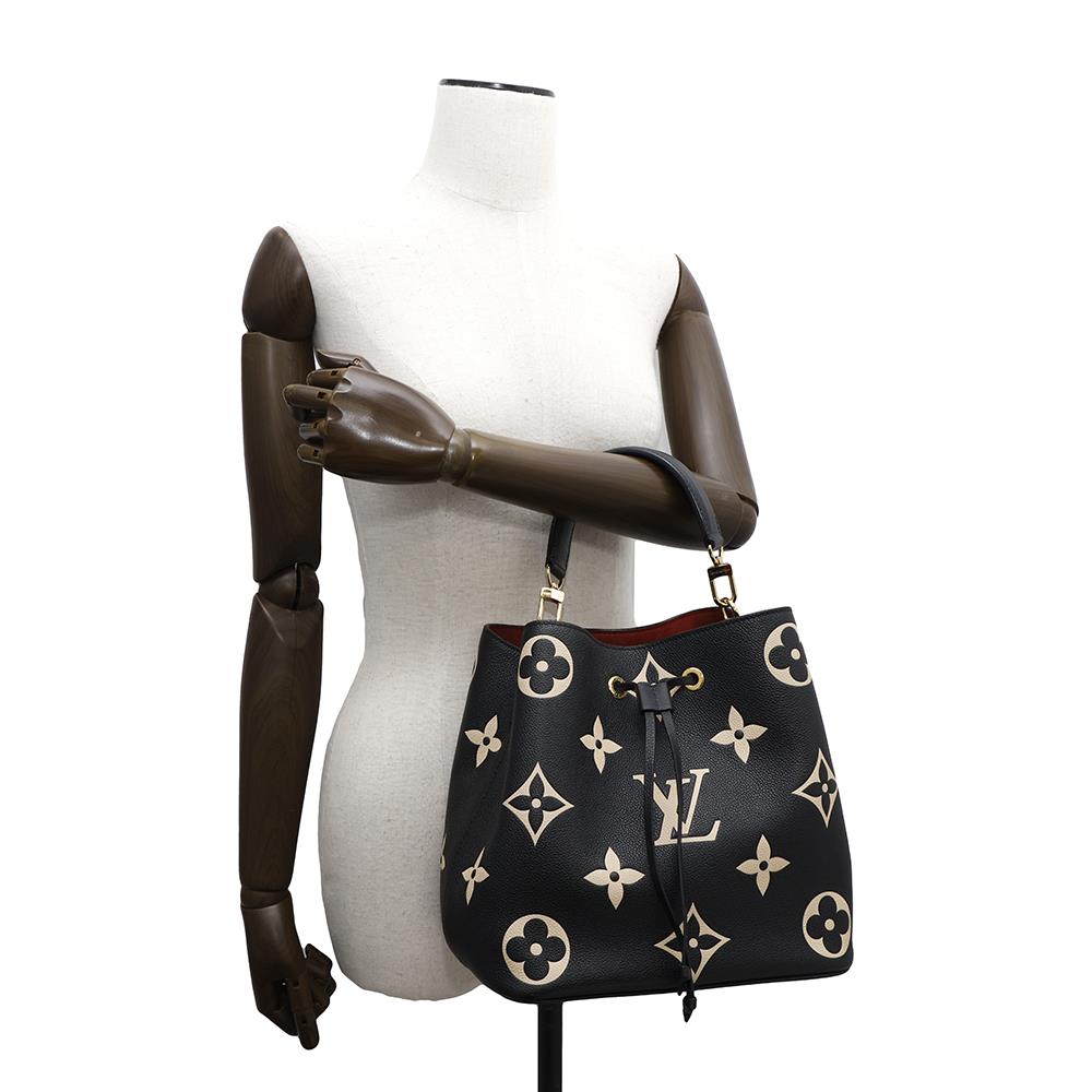 LOUIS VUITTON Neonoe Noir/BeigeM45497 Bicolor Monogram Empreinte Leather Size MM