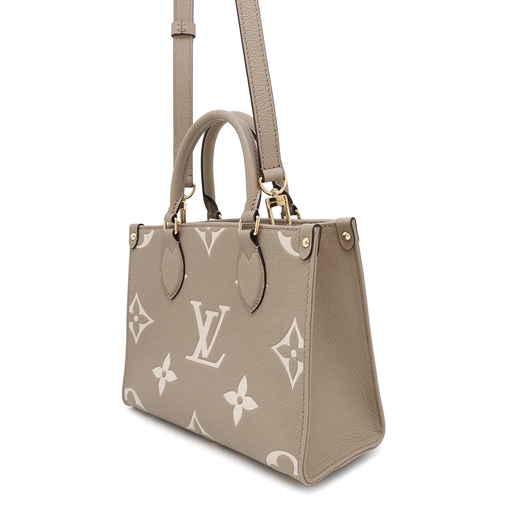 LOUIS VUITTON Onthego Tourterelle claimM45779 Bicolor Monogram Empreinte Leather Monogram Giant Size PM
