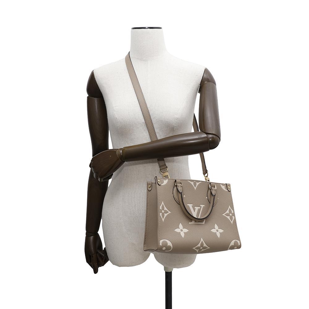 LOUIS VUITTON Onthego Tourterelle claimM45779 Bicolor Monogram Empreinte Leather Monogram Giant Size PM