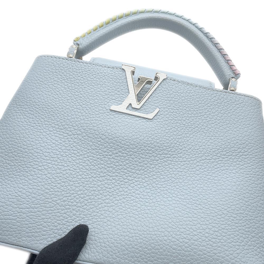 LOUIS VUITTON Capucines Light Blue Taurillon Leather Size BB