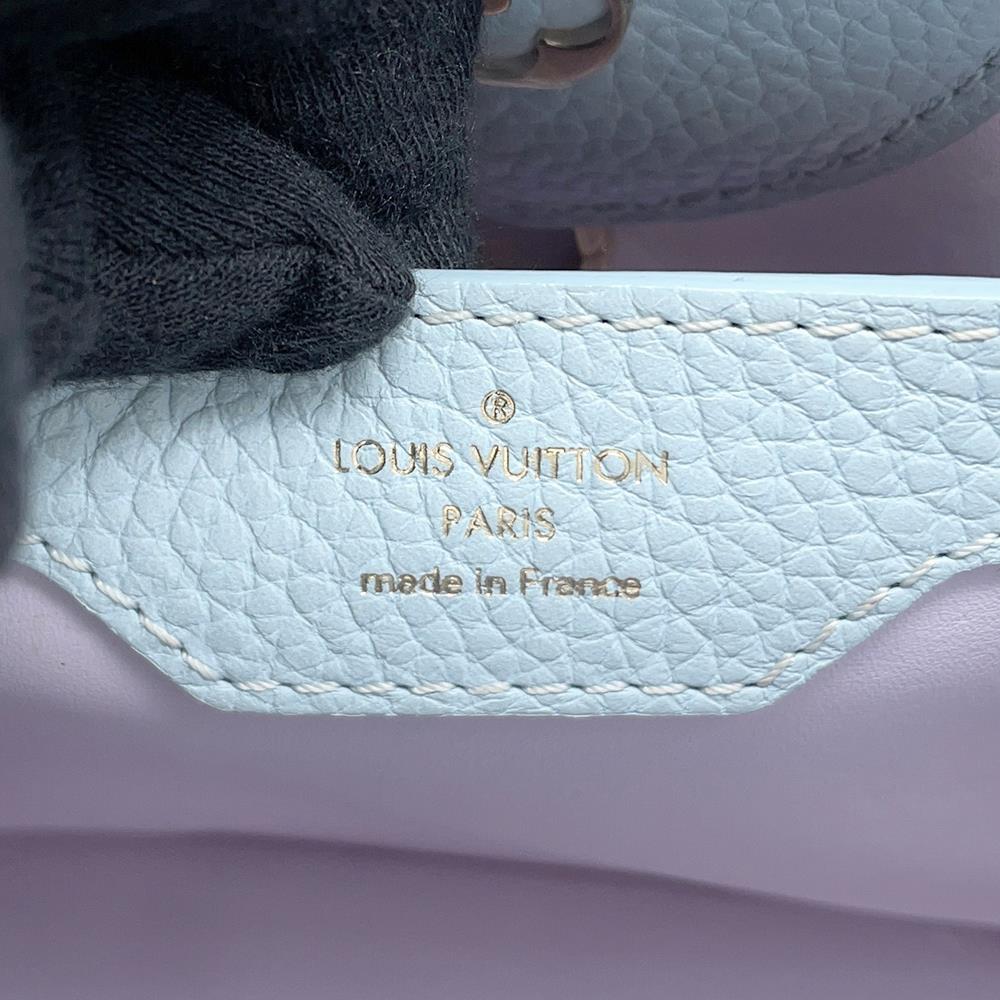 LOUIS VUITTON Capucines Light Blue Taurillon Leather Size BB