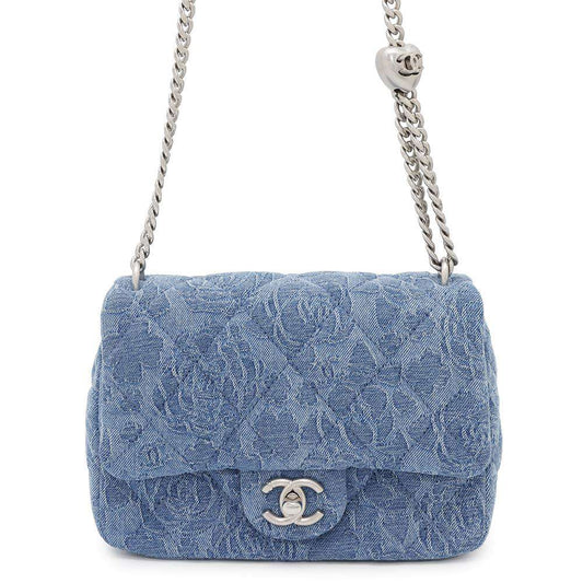 CHANEL Mini Matelasse  Denim・Camellia BlueAS3829 Denim