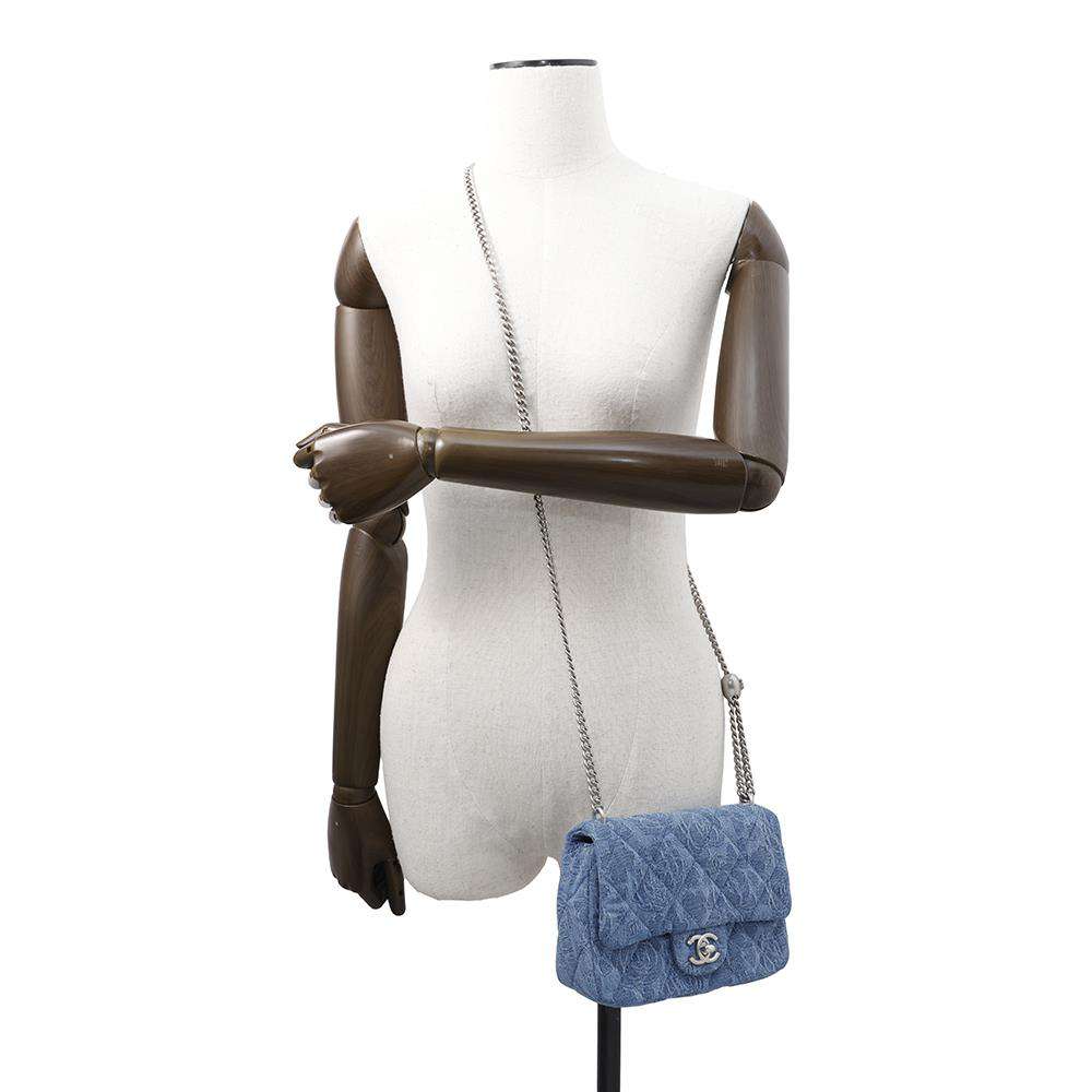 CHANEL Mini Matelasse  Denim・Camellia BlueAS3829 Denim