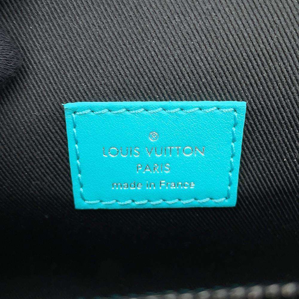 LOUIS VUITTON Steamer Wearable Wallet Gray/TurquoiseM11496 Monogram Eclipse Reverse