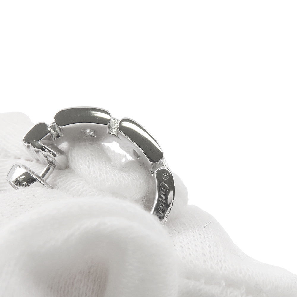 CARTIER Maillon PANTHERE Earrings 3 Row Pavé DiamondB8032600 18K White Gold