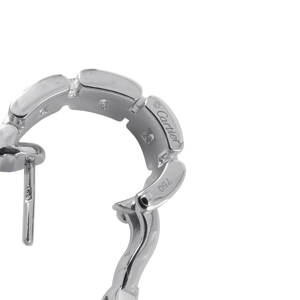 CARTIER Maillon PANTHERE Earrings 3 Row Pavé DiamondB8032600 18K White Gold